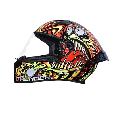 Picture of FULL FACE BIKE STUDDS THUNDER HELMET FOR BIKE RIDER NEW MODEL BLACK RED (Black)