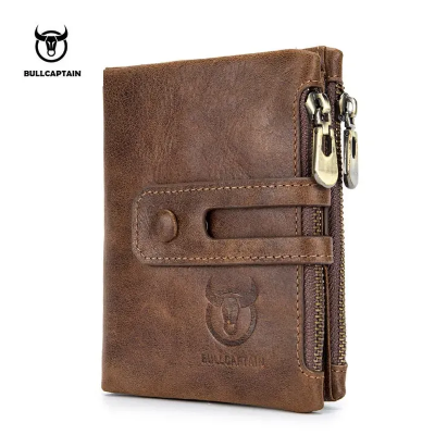 Picture of Bullcaptain Wallet Men Purse Leather Card Slots Coin Bag High Quality Male Card ID Holder