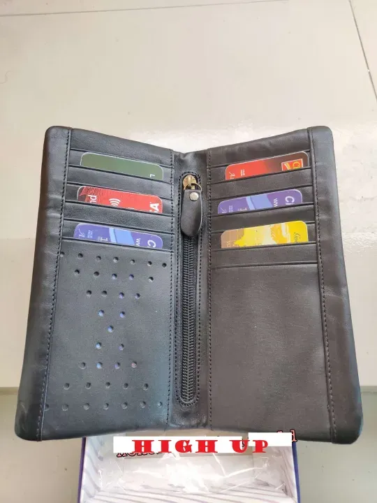 Picture of Long wallet Soft pure leather design card holder Mobile and money coin purse wallet