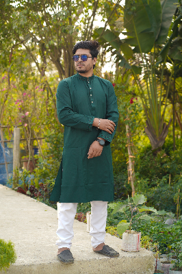 Picture of Classic Green Cotton Panjabi
