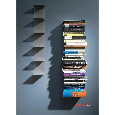Picture of Metal Invisible Wall Bookshelf Light Ash