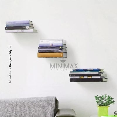 Picture of MiniMax Floating Bookshelf (Set of 2) - Book Shelf - Book Shelf - book shelf Blue