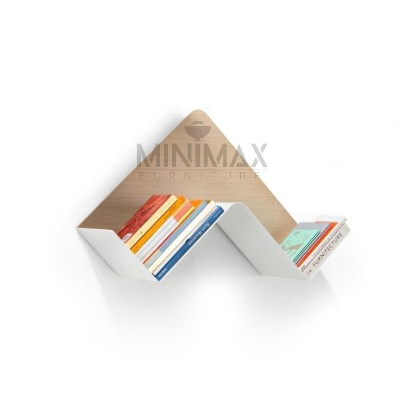 Picture of 1 Piece Fishbone Wall Shelf Medium (21" x 14") / Unique Design Wall Décor Shelf White