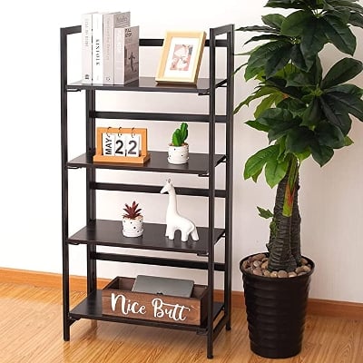Picture of Minimax Accent 4-Tier Folding Bookshelf Black