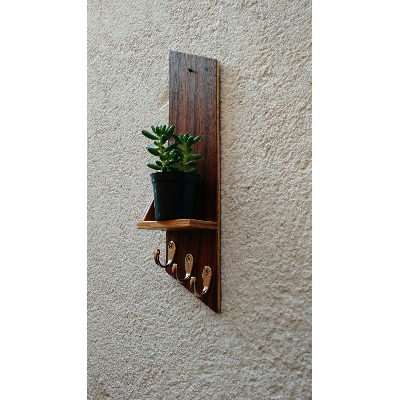 Picture of Minimax Modern Wall Shelf/ Floating wall shelves, H 15" , L 14" , D 5" Brown