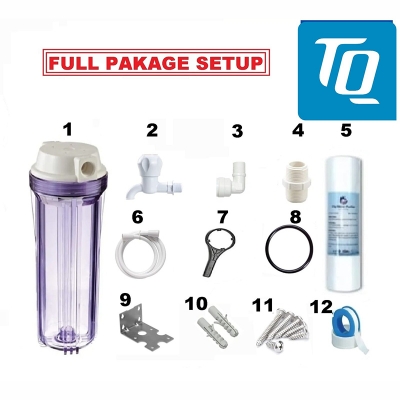 Picture of 10 Inch Water Filter Purifier with all Accessories for Household Iron Removal Water Cartridge Filter (FULL PAKAGE)