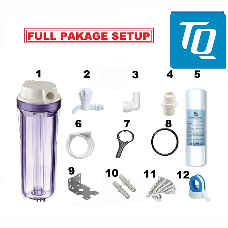 Picture of 10 Inch Water Filter Purifier with all Accessories for Household Iron Removal Water Cartridge Filter (FULL PAKAGE)