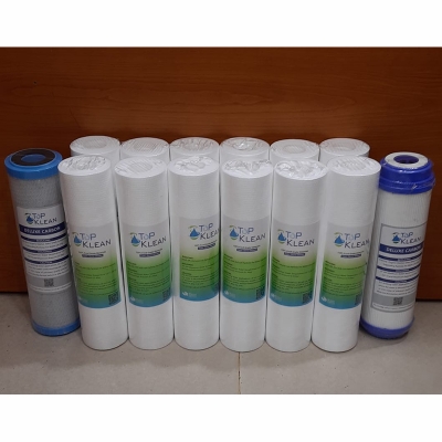 Picture of Sediment Filter PP -12 Pcs, CTO Net Carbon-1 Pcs, UDF Box Carbox-1 Pcs (14 Pcs Package) TOP KLEAN