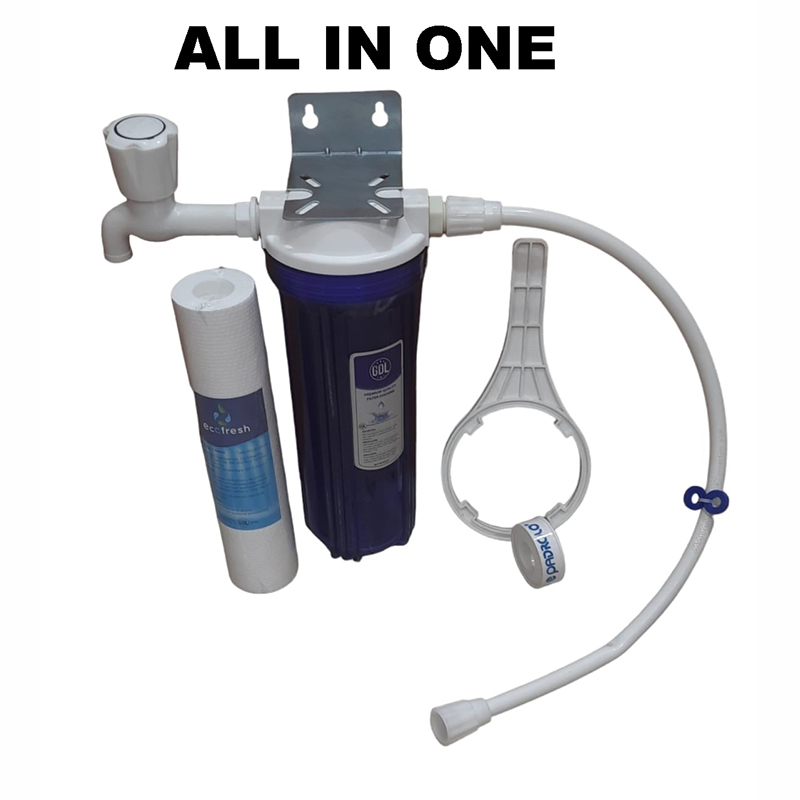 Picture of 10 Inch Water Filter Purifier with all Accessories for Household Iron Removal Water Cartridge Filter (FULL PAKAGE)