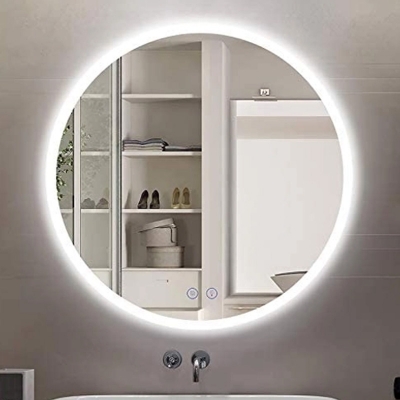 Picture of Premium Quality & Customizable High Intensity LED Touch Mirror - Round - Crystal - 24x24 Inch