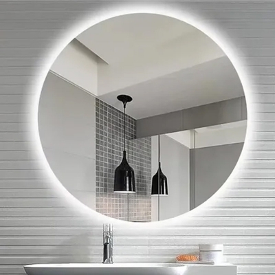 Picture of Premium Quality & Customizable High Intensity LED Touch Mirror - Round - Crystal - 30x30 Inch