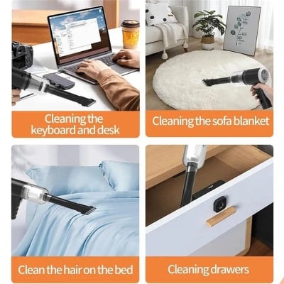 Picture of USB Rechargeable Vacuum – Home & Office Use | MNK SHOP (Black)