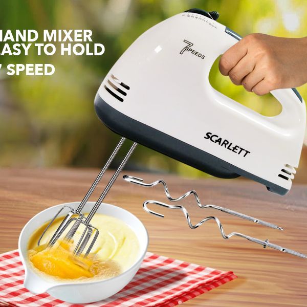 Picture of SCARLETT HE-133 Electric Whisk for Baking | MNK SHOP (White)