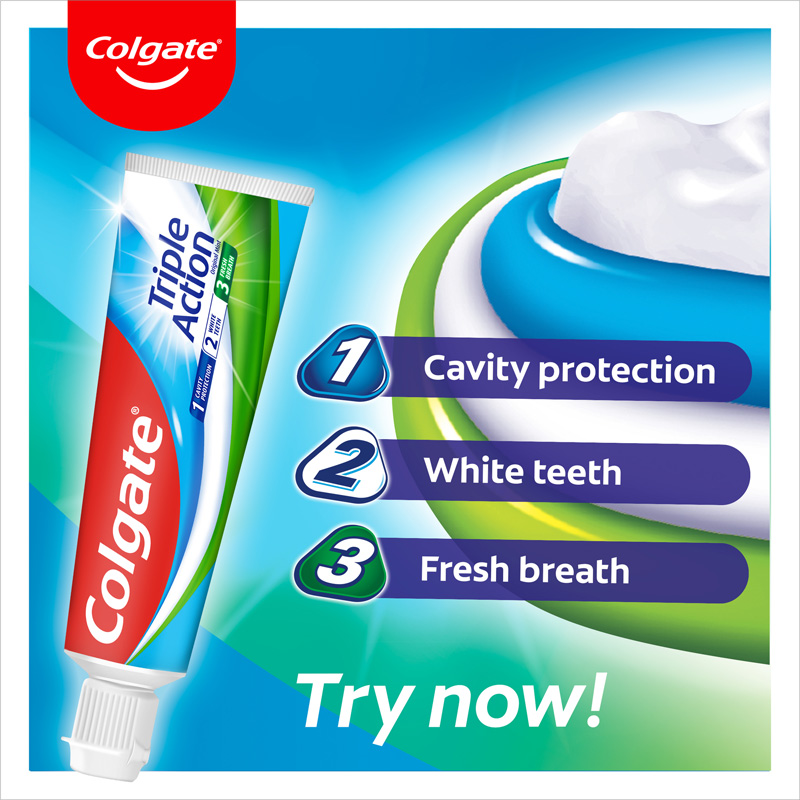 Picture of COLGATE TRIPAL ACTION TOOTHPASTE 200GM