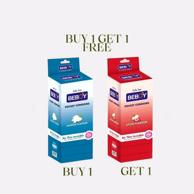 Picture of Beboy Extra Time Air Thin Invisible Condom ( Litchi Flavoured) 3x10 - 30Pcs Full Box(India) & Beboy Extra Time Air Thin Invisible Condom (Jasmine Flavoured) 3x10 - 30Pcs Full Box(India)