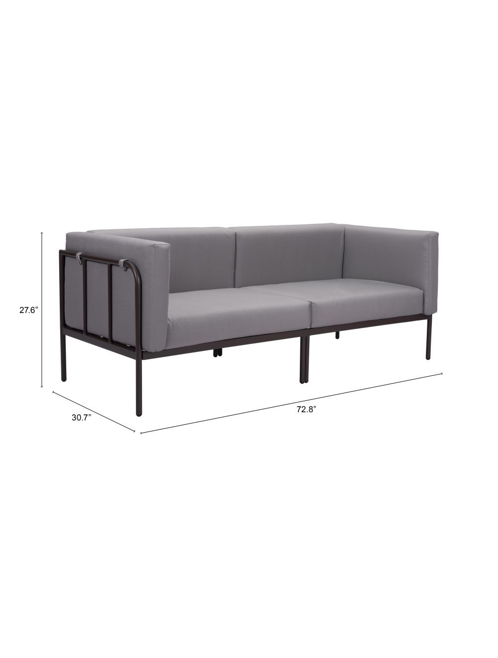 Picture of Minimax Sofa Brown 72.8 W x 30.7 D x 27.6 H (in) Grey