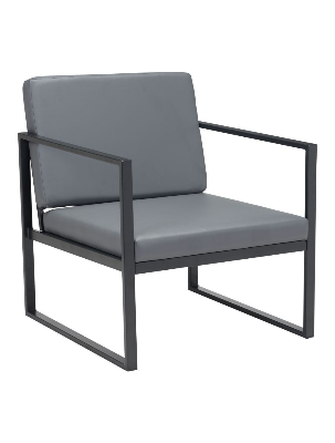 Picture of Stylish Modern Sofa ,23.6 W x 24.4 D x 30.3 H (in) Gray and Black Grey