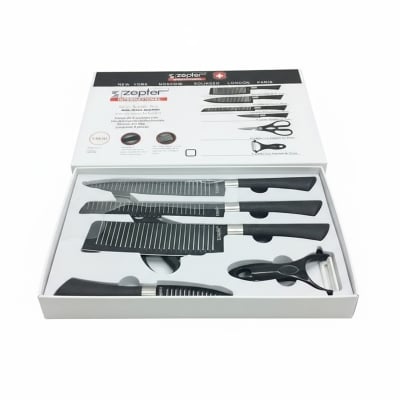 Picture of 6 Pcs Knife Set Non-Stick Coating Stainless Steel (Black)