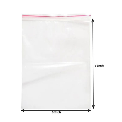 Picture of Zip lock Bag/Food Grade Bag/Zipper poly (5"x7") 100 pcs