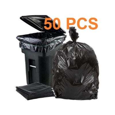Picture of Black (30" X20") 50PCS Trash Bag / Poly Bag / Garbage Bag / Moyla Felar Bag / Polibag (Black)
