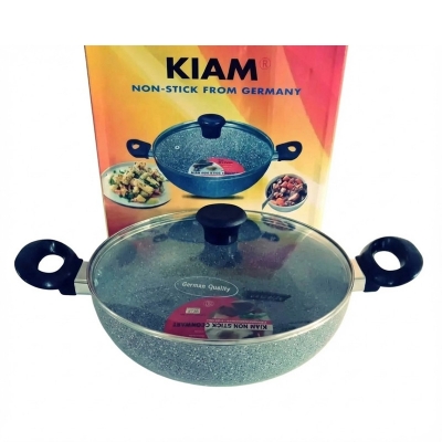 Picture of Kiam Marble Coated Karai With Glass Lid 30CM IB (Induction bottom)