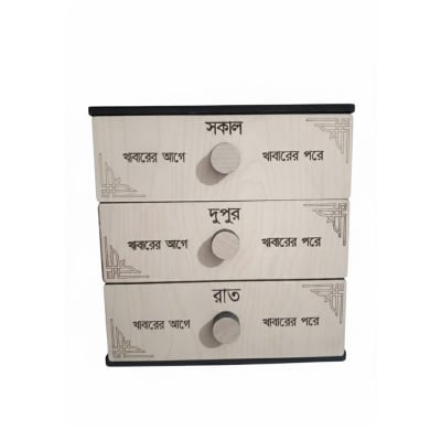 Picture of Medicine wood box Organizer Box laminating plywood Smooth drawer 100% eco-friendly materia