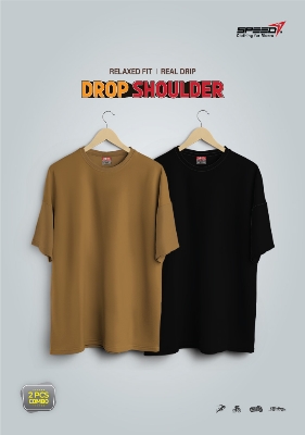 Picture of Dropsholder Men & Women Cotton T-Shirt Combo (Brown & Black)