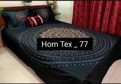 Picture of Double Size Panel Bed Sheet With Two Matching Design Pillow Covers For Big Bed Size 7.5×8.5 Feet