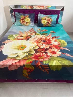 Picture of King size bed sheet with two pillow cover 100% cotton fabric