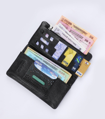 Picture of Black Executive Genuine Leather Long Wallet Genuine Leather