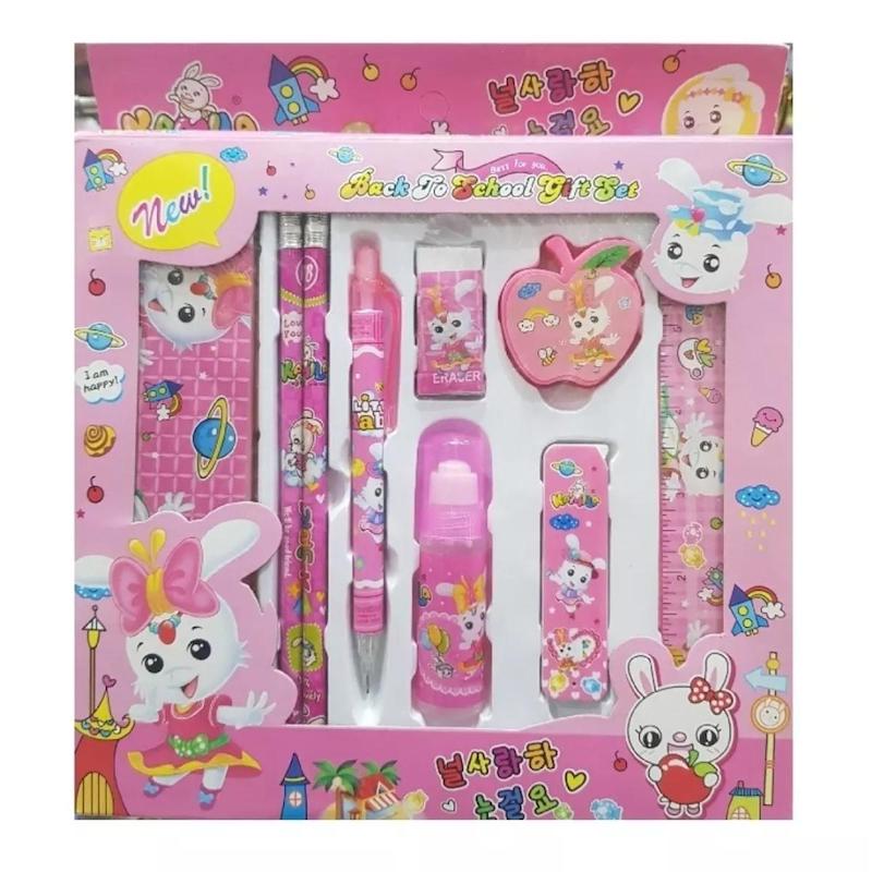 Picture of Stationary Set give set pencil set 9pc - Blue/Pink