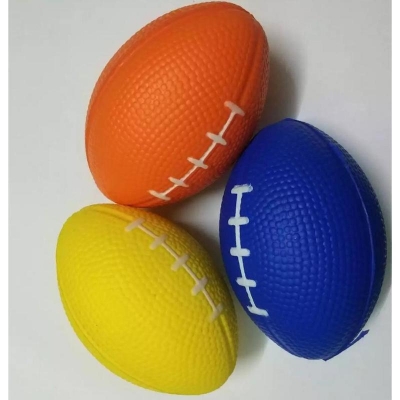 Picture of Rugby Ball Squishy Stress Relief Blue 3Pcs - Multicolor