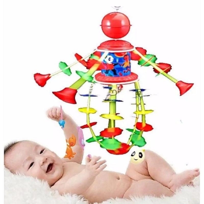 Picture of Rotating Bed Bell Toy With Music - Multicolor