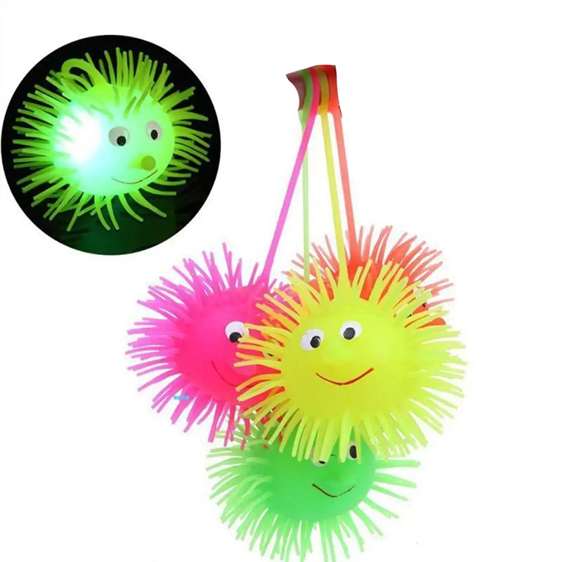 Picture of Plastic Toy With Light - Pink Plastic Toy with Light  Pink Lighting Puffer Soft Ball Rubber Soft Octopus Balls big size