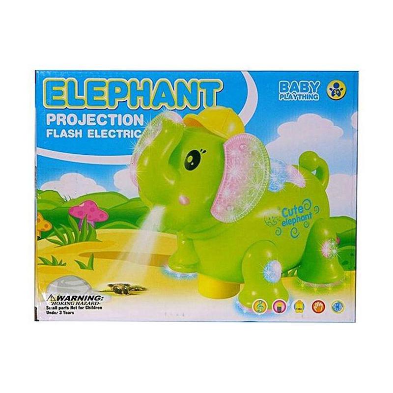 Picture of Elephant Projection Flash Electric Toy - Green
