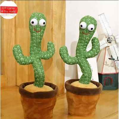 Picture of Cute Baby vs Dancing Cactus Dancing Cactus Plush Toys Shake Funny Early Education Toy 120 English Songs