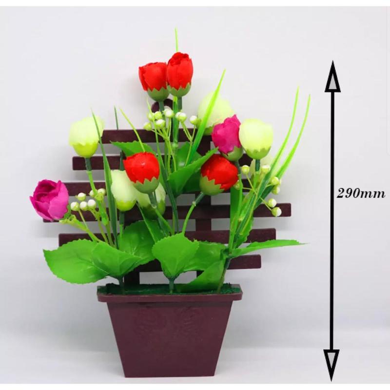 Picture of Artificial Flower With Wall Hanging Vase Home Decor - Home Decoration Item
