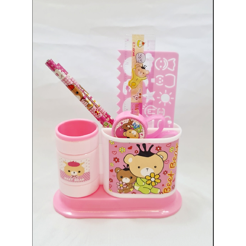 Picture of 7 in 1 communication pen stand with stationary set baby gift set