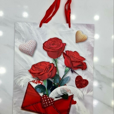 Picture of 3D Paper Gift Bag 13"x10"x4.5"birthday marriage Day valentine Day all occasion gift