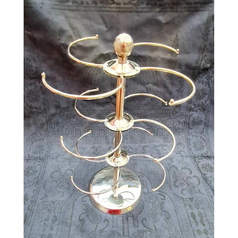Picture of [Theft Stan  The Connection Rotating Display Stand Bangle Stand decor ( Churi Alna)vChurir Alna  Twelve Stick Curi Rakhar Stand Rotating Churi Stand stainless steel Bangle Organizer Jewelry Display Stand Bangle Stand decor