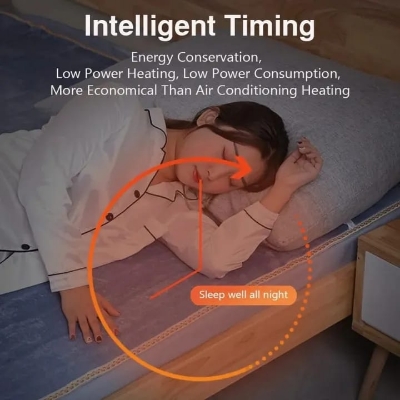 Picture of Electric Bed Warmer - Electric Under Blanket - Single Bed Size (60inch x 32 inch) with 3 Heat Settings & Dual Safety Feature with Over Heat Protection - Color: Light Ash