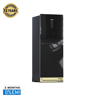 Picture of VISION RE-285 Liter Non Frost Glass Door Top Mount Refrigerator  Black