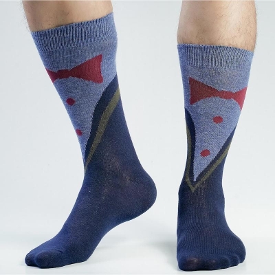 Picture of Premium Long Socks For Men  (Navy Blue)