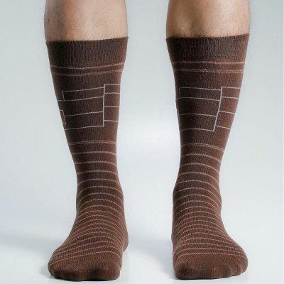 Picture of Swan Long Socks For Men  (Chocolate)