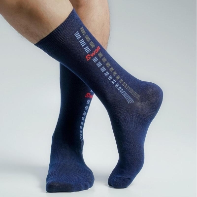 Picture of Swan Long Socks For Men  (Navy Blue)