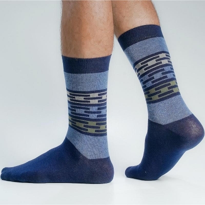 Picture of Swan Long Socks For Men  (Navy Blue)