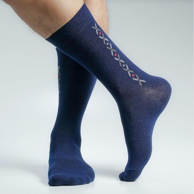Picture of Swan Long Socks For Men  (Navy Blue)