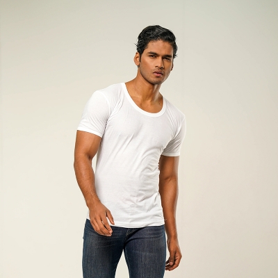 Picture of Comb Cotton Undershirt For Men - White (RNS)