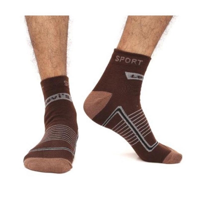 Picture of Swan Oxy Ankle Socks for Men by MB Hosiery  (Chocolate)