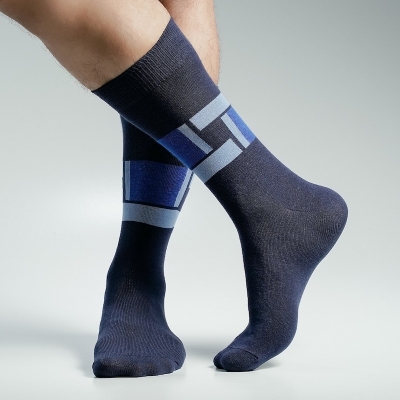 Picture of Flash Sale_Super Dog Long Socks For Men  (Navy Blue)